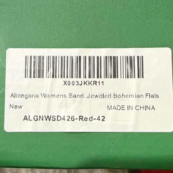 Elegant Red Embellished Women's Sandals size 42 (10.5-11) - Picture 8 of 8